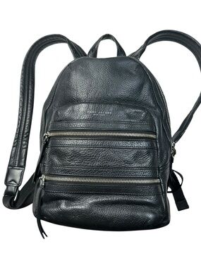 Marc Jacobs Black Leather Backpack Multi Zipper Shoulder Purse Soft Leather 8134